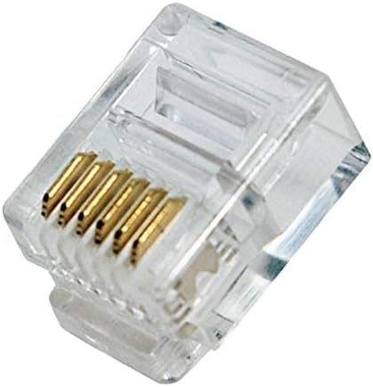 odedo RJ12 Connector Modular Plug 6P6C for Flat Cable Western Plug Telephone Cable Pack of 100