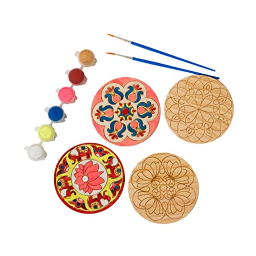 Make Your Own Rangoli Coaster Kit - DIY 4 Wooden