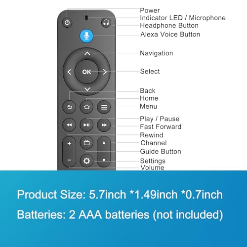 Replacement Voice Remote Control for Fire Stick/Amazon Toshiba Insignia Fire Smart TVs(1st/2nd/3rd Gen)