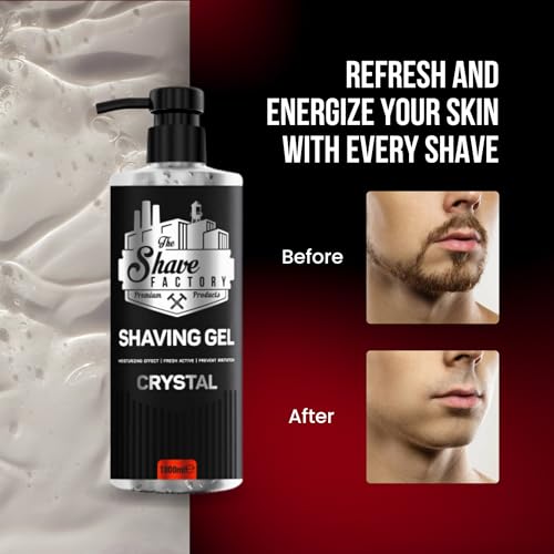 Foto von The Shave Factory Shaving Gel - Perfektes Rasiererlebnis, Feuchtigkeit, Schutz und Komfort für Männer – Premium-Rasiergel für eine ultra-glatte und erfrischende Rasur (Sapphire, 1250ML)