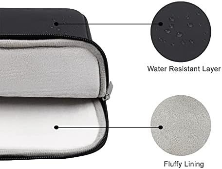 RAINYEAR 14 Inch Laptop Sleeve Soft PU Leather Case Protective Water Resistant Zipper Cover Carrying Bag Compatible with 14" Notebook Computer Chromebook, 14 MacBook Pro A2442(Black)