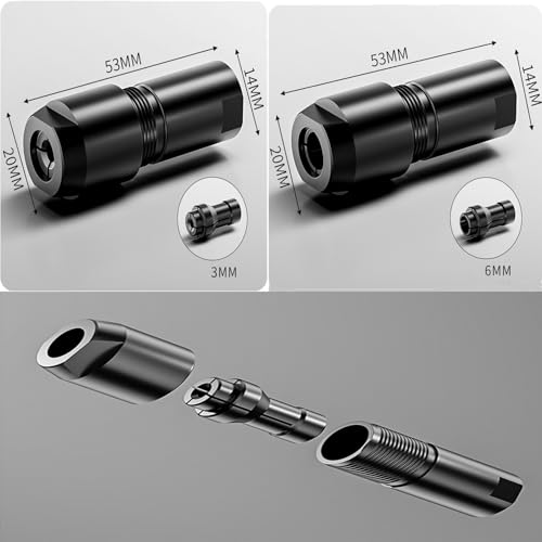 (3mm+6mm) Angle Grinder Conversion Accessories Adapter Kit, 2025 New 100-Tyle Angle Grinder to Straight Grinder Adapter - Chuck Drill Bit Connecting Tool for 6mm+3mm Conversion