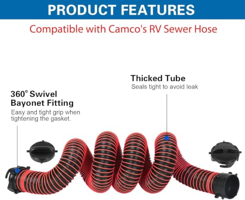 Image of 15FT RV Sewer Hose Extension Camper Sewer Hose Extension with Caps