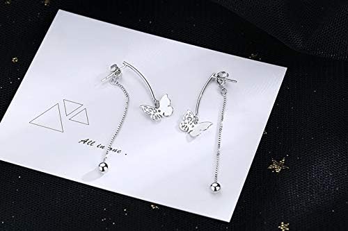 QIAMNI Frosty Wind Back Hanging Earrings for Women Design Round Bead Tassel Hollow Butterfly Earrings for Girls Daily Decoration - Image 5