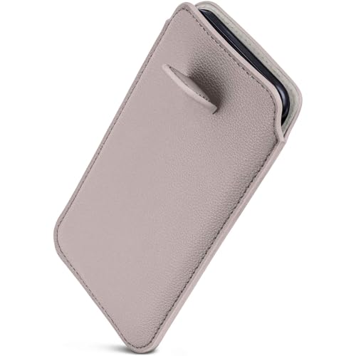 Étui fin Samsung S21 ONEFLOW gris clair avec languette d'extraction et doublure microfibre