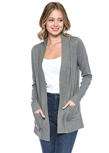 Image of Urban Look Womens Basic Long Sleeve Open Front Comfy Sweater Cardigan