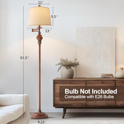 Image of Vintage Floor Lamp with 350 Adjustable Swing Arm 61 inch Lamps for Living Room