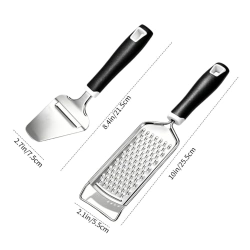 2 Pack rallador y espátula de queso acero inoxidable miniatura 2