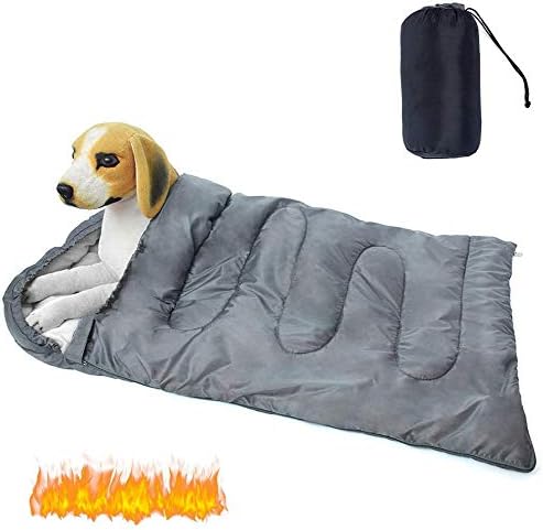 Dog Sleeping Bag EASJOY Portable Pet Bed Waterproof Warm Packable Dog Beds with Storage Bag for Indoor Outdoor Car Travel Camping Hiking Backpacking (43.3''L x 27.6''W)