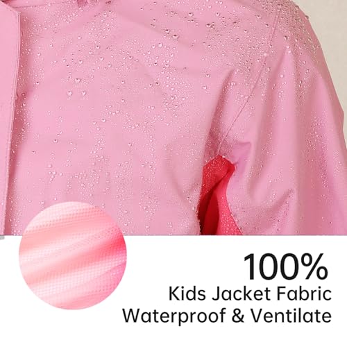 Image of Girls Boys Rain Jackets, Lightweight Waterproof Kids Rain Coats with Hood Windbreakers for Kids