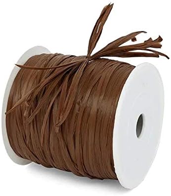 Chocolate Matte Raffia Ribbon - 1/4 ''x 100 yd - Home Projects - Gift Packaging - Party Decor - Natural Farms