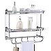 Produktbild AINIYF Badezimmer Regal, Durable Aluminium Mit 2 Tiers Glas Dusche Regal Küche Lagerung Halterung, an der Wand Regal Dusche Caddy mit Tower Bar (2 Reihen) (Size : 80cm)