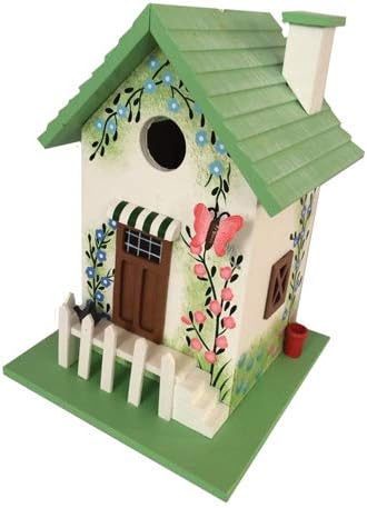 GARDEN BAZAAR HB-6002 Butterfly Cottage Bird House - Multi-Colour