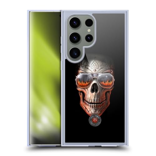 Coque en Gel Crâne Feu de l'Enfer pour Samsung Galaxy S24 Ultra Compatible MagSafe
