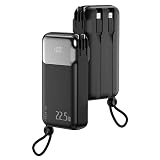 【2026新モデル】モバイルバッテリー 10000mAh 大容量 3in1 コンセント一体型 折りたたみ式プラグ ACアダプター付 4台同時充電可能 PD 22.5W急速充電 2本ケーブル内蔵 デジタル残量表示 安全保護機能搭載 PSE認証 機内持ち込み可能 iPhone&Android対応 （ブラック）