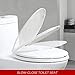 WSSROGY Elongated Toilet Seat with Lid, Quiet Close, Fits Standard Elongated or Oblong Toilets, Slow Close Seat and Cover, Oval, White