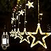 Produktbild SALCAR Lichterkette mit 12 LED Sternen, 2M 138 Leuchten Fenster LED Lichtervorhang mit 8 Modi Innen & Außenlichterkette Wasserdicht Dekoration für Weihnachten, Warmweiß
