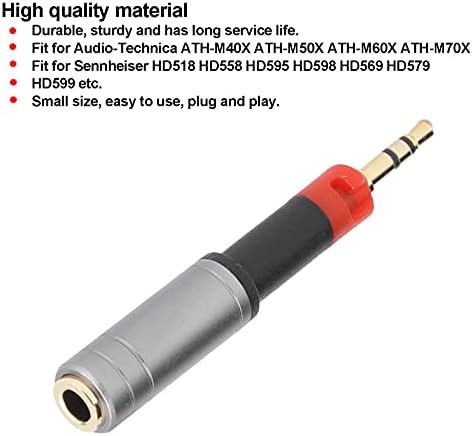 fasient1 2.5mm Male to 3.5mm Female Adapter, Headphone Stereo Audio Converter Jack Aux Plug, for Sennheiser HD518 HD558 HD595 HD598 HD569 HD579 HD599, for audio-Technica
