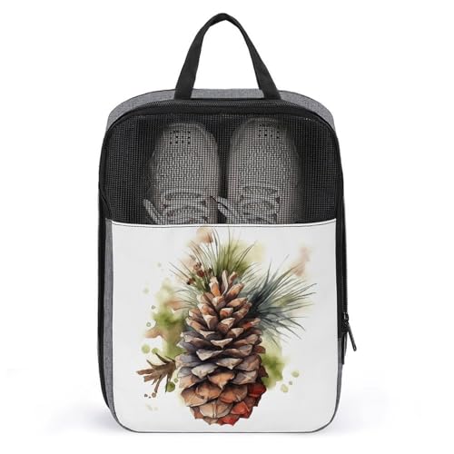Sac à chaussures imprimé pomme de pin sac de rangement serviette de bain