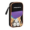 PRO-SPIN Raquettes de Ping-Pong – Set Premium Haute-Performance avec Balles 3 Étoiles et Mallette | Kit de Tennis de Table (Violette | Bleu, Set 2 Joueurs)