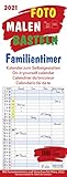  Foto-Malen-Basteln Familientimer 2021: Familienplaner mit 4 Spalten als Foto-kalender zum Selbstgestalten. Familienkalender mit Ferienterminen und ... mit Ferienterminen und festem Batelpapier.