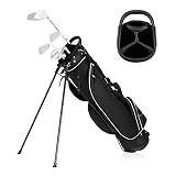 OFFICEJOY Golf Stand Bag, Portable Golf Clubs Bag w/4 Way Dividers, 4 Pockets, Adjustable Shoulder S
