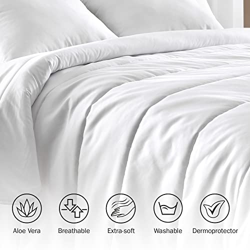 Pikolin Home - Edredón Verano Cama 150, Relleno Nórdico 220x240 cm, Fibra 150 gr Aloe Vera Dermoprotector, Transpirable, Ligero y Suave