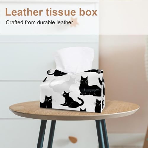 Housse de boîte à mouchoirs chat étui rectangulaire blanc x2 - 3