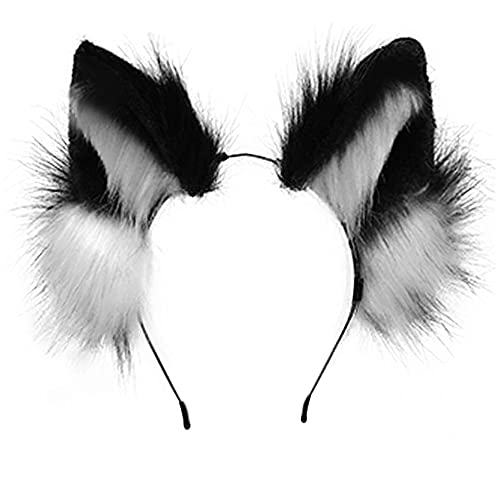 Image of VIGVAN Handmade Wolf Fox Ears Animal Cosplay Cute Head Accessories for Halloween