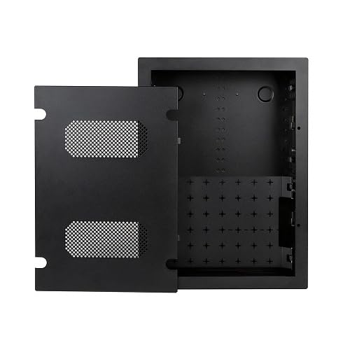 SM-RBX-PRO-20-BLK VersaBox Pro Recessed Dual Layer Flat Panel Solution, 20x14, Steel, Black