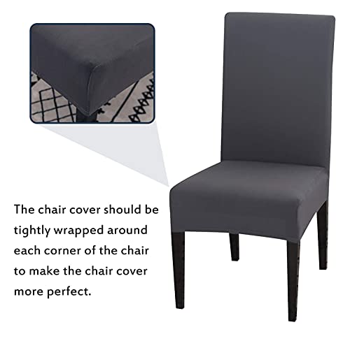 Dining Room Chair Covers Slipcovers Set of 6, Stretch Removable Washable Dining Chair Protector Decoration Cover Seat Slipcover for Hotel, Ceremony, Banquet, Kitchen, Restaurant, Home