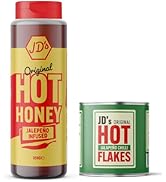 JD's Hot Honey | Drizzle & Sprinkle Set | Red Jalapeño Infused Spicy Honey & 1x Large Cut Green J...