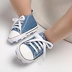 Unisex Baby Girls Boys Canvas High-top Shoes, Newborn Infant Anti-Slip Soft Sole Frist Walking Breathable Sneakers - Image 3