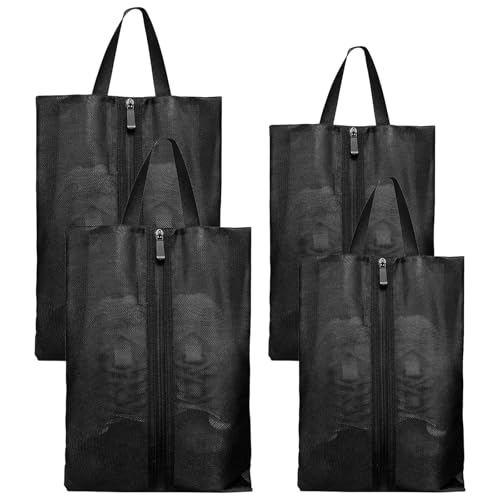Sac a chaussures en maille avec fermeture eclair pour valise et voyage