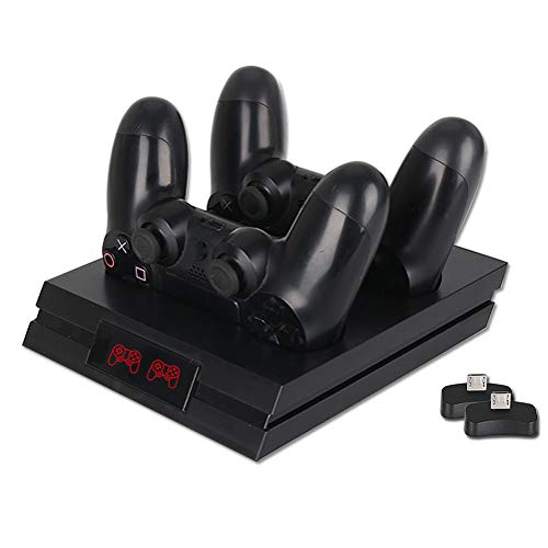 WSJMJ PS4 Contrôleur Double Station de Charge, Chargeur pour Contrôleur PS4, 2 Stations d'accueil pour Station de Charge USB, avec Contrôleur Indicateur LED Cover