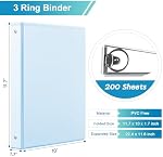 1'' 3-Ring-Binder with Pockets, 200 Sheets Capacity, 1 inch Binders fits 11" x 8.5" US Letter Size, Assorted 4 Pastel Colors - Ideal for School, Office, and Home Use (1 inch)