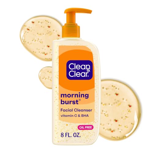 Image of Clean & Clear Morning Burst Oil-Free Facial Cleanser with Vitamin C & BHA, Daily Nourishing Face Wash Gently Cleanses to Remove Oil & Pore Clogging Impurities, 8 fl. oz