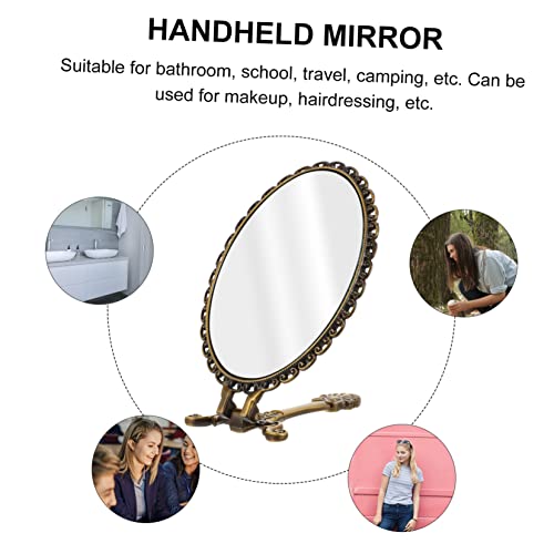 Miroir à main rétro Beavorty en métal de maquillage lot de 3 - 5