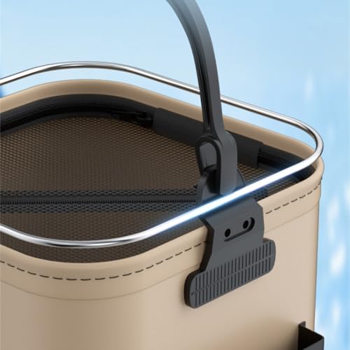 Cubo de pesca plegable con asa para transporte de capturas vivas 6