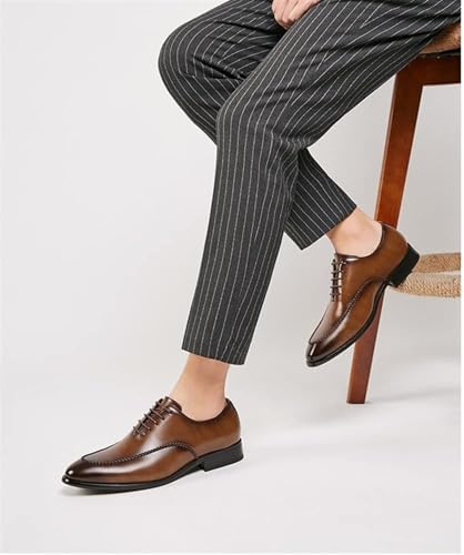 YZABEL Handmade Male Comfortable Business Shoe Business Casual Formal Shoes Office Work Low Top Dress Shoes Genuine Leather Large Size Low Top Pointed Toe for Party Dating Prom4