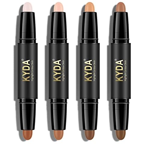 KYDA 8 Colors Highlight Concealer Contour Stick, 2 in 1 Highlighter Contour Stick, Face Body Makeup Concealer Contour Pen(4 Pcs) Cover