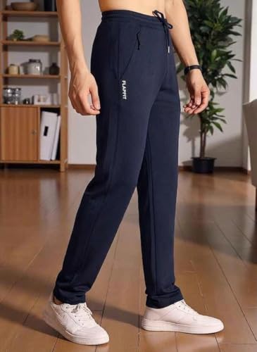 Image of Flapfit Men's Regular Fit Track Pants with Zipper Pocket||Track Pants for Men
