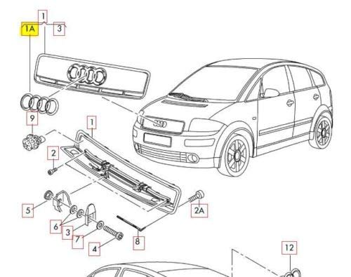 Audi A2 A4 - Griglia paraurti anteriore per Audi