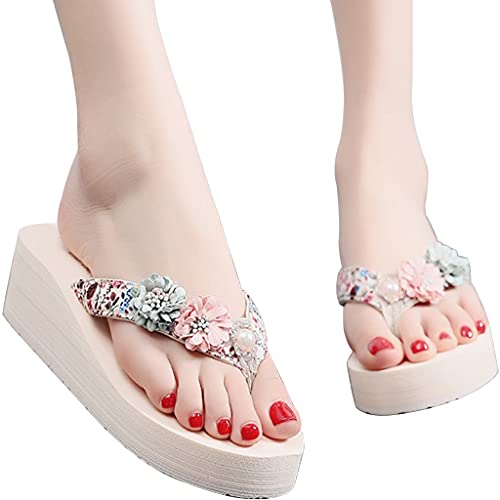 Flip Flops Women Arch Support Fashion Flower Strap Ladies Platform