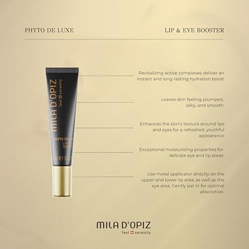 Mila D'opiz Phyto De Luxe Lip And Eye Booster - Crema Anti-Età Per Labbra E Occhi Con Erbe Alpine, Effetto Botox, Idratante Occhi E Labbra, 14,2 G - 2