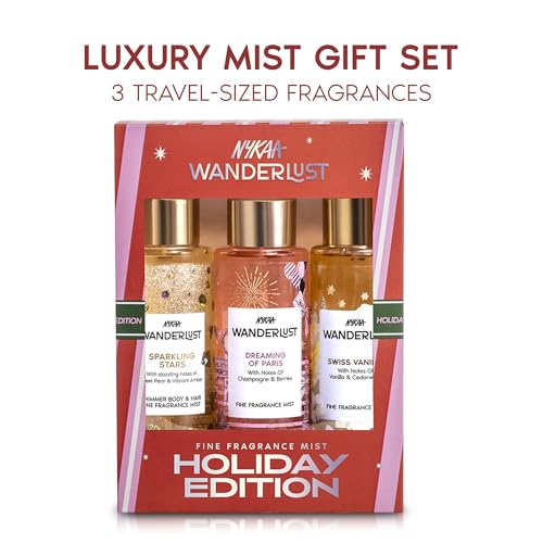 Image of Nykaa Wanderlust Set of 3 Mist | Champagne | Berries | Vanilla