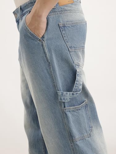 Image of WROGN Men's Loose Fit Jeans | Mid Rise | Jeans for Man