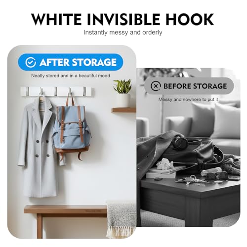 Perchero abatible de pared autoadhesivo para colgar sombreros y bufandas 4