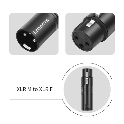 Adaptador XLR Macho a Hembra Negro 3 Pines Pack x3 miniatura 6