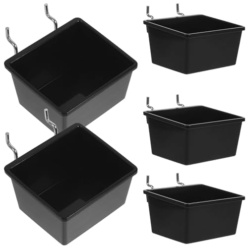 HOLIDYOYO Lot de 5 Bacs à Panneaux Perforés Noirs 90X80X45 MM Boîtes de Rangement Robustes pour Garage et Atelier Organisateur Mural Compact pour Outils et Accessoires Compatible Panneau